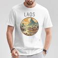 ラオスの風景 アールデコ Tシャツ 面白い贈り物