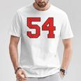 ラッキーナンバー54 クラシックカレッジアメリカン代表チームのファンプレイヤー Tシャツ 面白い贈り物