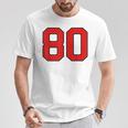ラッキーナンバー80 クラシックカレッジアメリカン代表チームのファンプレイヤー Tシャツ 面白い贈り物