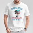 ラハイナ ビーチ マウイ ハワイ ビーチ ヤシの木 夏 ハワイアン Tシャツ 面白い贈り物