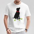 ラブラドールレトリバー 犬 イエロー ラボ テニスボール ギフト Tシャツ 面白い贈り物