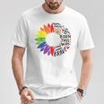 レインボー ヒマワリ ハッピー プライド Tシャツ 面白い贈り物