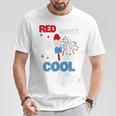レッド ホワイト クールなアメリカ国旗 アイスキャンディー 面白い 7月4日 長袖tシャツ Tシャツ 面白い贈り物