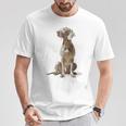 ワイマラナー 犬 グラフィック ペット イラスト ワイマラナー Tシャツ 面白い贈り物