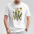 ヴィンテージ タンポポ チャート タンポポポ ボタニカル Tシャツ 面白い贈り物