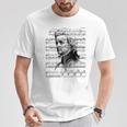ヴォルフガング・アマデウス・モーツァルト 作曲家 ピアニスト モーツァルト 楽譜 Tシャツ 面白い贈り物