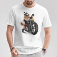 三毛猫 オレンジ猫 ねこ バイク バイカー Tシャツ 面白い贈り物