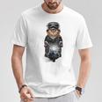 三毛猫 オレンジ猫 ねこ バイク ヘルメット Tシャツ 面白い贈り物