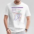 京都日本地下鉄鉄道おみやげ路線図 Tシャツ 面白い贈り物