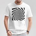 催眠術師 ヒプノシス グラフィック 目の錯覚 トリッピー スパイラル 幾何学模様 Tシャツ 面白い贈り物