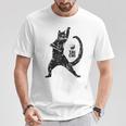 太極拳の練習をしている陽気な猫 陰陽 Tシャツ 面白い贈り物