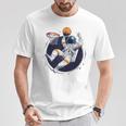 宇宙飛行士 バスケットボール 宇宙 ボール 惑星 銀河 Tシャツ 面白い贈り物