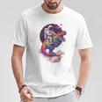 宇宙飛行士tレックス 恐竜 宇宙人 宇宙人 惑星 銀河 Tシャツ 面白い贈り物