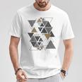 幾何学図形 抽象 モダンアート ヴィンテージ 三角形 Tシャツ 面白い贈り物