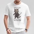忍者猫、日本のサムライ カワイイ猫タトゥー 面白い Tシャツ 面白い贈り物