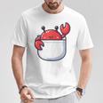 愛らしい かわいい ちび 和 ポケット カワイイ カニ Tシャツ 面白い贈り物