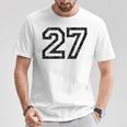 数字 27 ヴィンテージ ブラックホワイト Tシャツ 面白い贈り物