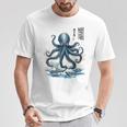 日本のタコ浮世絵 海の美 木版画 Tシャツ 面白い贈り物