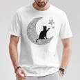 曼荼羅猫tシャツ レディース メンズ ユース 月と星 Tシャツ 面白い贈り物