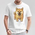 柴犬 犬 ムキッ ムキ顔 水彩 我慢の限界 怒る犬 イラスト おもしろ 長袖tシャツ Tシャツ 面白い贈り物