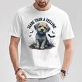 気持ちより怖い愛らしい子犬 Tシャツ 面白い贈り物
