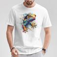 爬虫類とカラフルなヤモリ Tシャツ 面白い贈り物