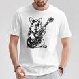 犬 ギタリスト ギター ペンブローク ウェールズ コーギー パパ ママ Tシャツ 面白い贈り物