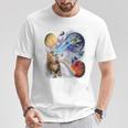 猫 ねこ 宇宙 惑星 Tシャツ 面白い贈り物