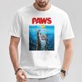 猫 ねこ 海 Paws アヒル Tシャツ 面白い贈り物