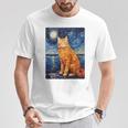 猫のポートレートオイル印刷甘い子猫 長袖tシャツ Tシャツ 面白い贈り物
