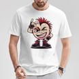 生意気なパンクロックロッカー イロとブーツ付き 面白いパンク 長袖tシャツ Tシャツ 面白い贈り物