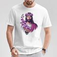 紫の蘭を持つイエス Tシャツ 面白い贈り物