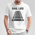 線路付きレールライフ 鉄道作業員と鉄道模型用 Tシャツ 面白い贈り物