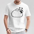 肉まんに抱きつくパンダ かわいい チャイナ 白黒 Panda Meat Bun Tシャツ 面白い贈り物