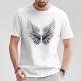 背中には白い天使の羽 Tシャツ 面白い贈り物