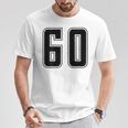 背番号 60 チーム短大スポーツ背番号付きユニフォーム Tシャツ 面白い贈り物