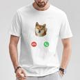 面白いtシャツ 柴犬 着信 イヌ わんこ メンズ 犬好き グッズ かわいい おもしろ 面白い 服 ネタ 長袖tシャツ Tシャツ 面白い贈り物