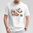 面白い寿司 ビーチで日光浴 Tシャツ 面白い贈り物