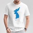 韓国統一旗、韓国統一地図 Tシャツ 面白い贈り物