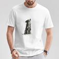飼い主を見ているボーダーコリー 農場の犬 Tシャツ 面白い贈り物