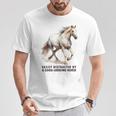 馬の水彩画、乗馬、優雅な高速ランニング馬 Tシャツ 面白い贈り物