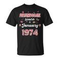 1974年1月から素晴らしい花、1974年1月の誕生日。 Tシャツ