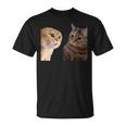 2匹の猫がミームを話す 長袖tシャツ Tシャツ