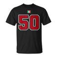 50 ナンバー カレッジスタイル ヴィンテージ 赤 白 イタリア国旗 Tシャツ