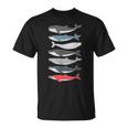 7 Tipos De Ballenas Especies De Razas De Ballenas Amante De Las Ballenas Camiseta unisex