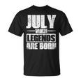 7月 伝説が生まれるとき 誕生月デザイン Tシャツ