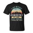 A Day Without Forestry 面白い林業ギフト Tシャツ