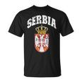 Ama Aerbia Con Emblema De Banderaerbia Envejecida Camiseta unisex