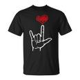 Asl I Love You Hand Heart アメリカ手話 Tシャツ