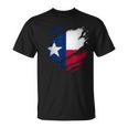 Bandera De Texas Rasgada Del Estado De Tx Camiseta unisex